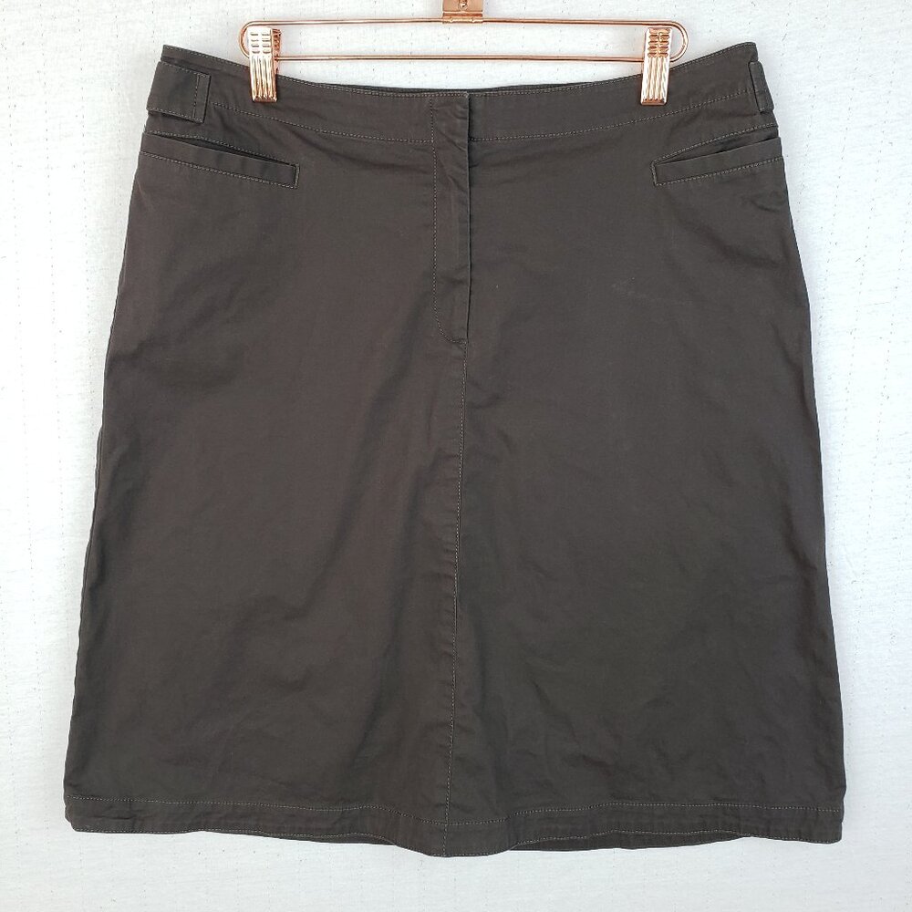 Lafayette 148 Y2K Skirt A-line Brown Knee-Length Stretch Utility size 10